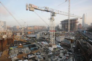 Riverlight under construction by St James at Nine Elms