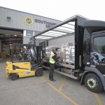 Truck being loaded at Southampton Freight Services