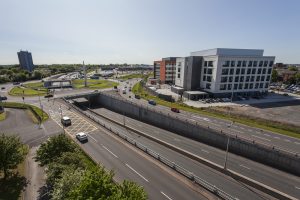 Aerial image overlooking the West Brom Building Society HQ